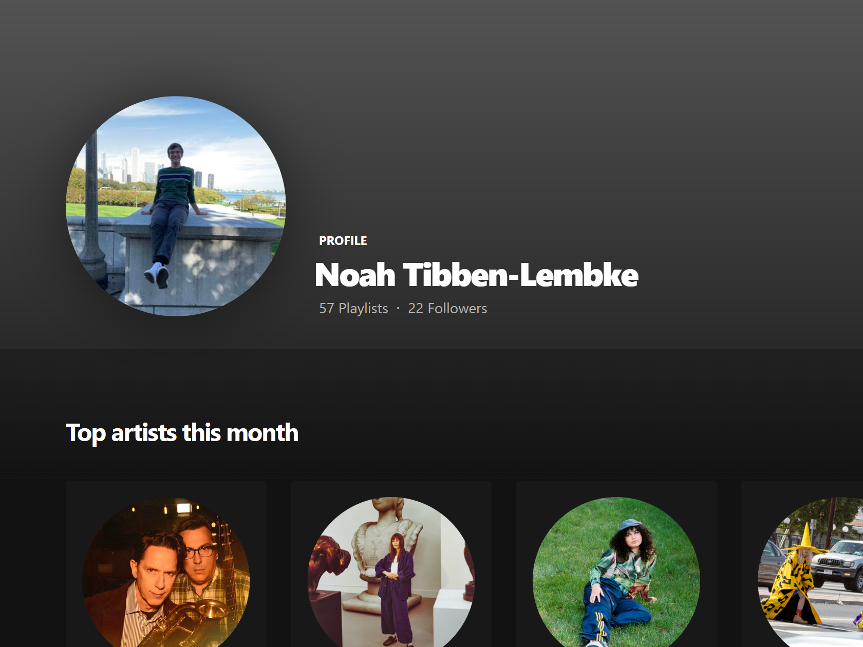 Screenshot of the Spotify Profile App